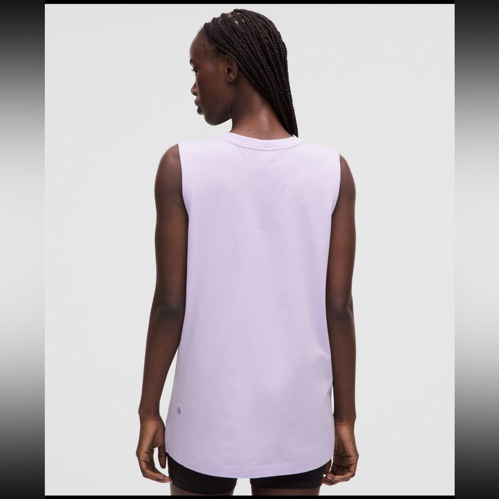 Lululemon All Yours Organic Cotton Tank – Lavender Frost, XS(oversized), NWT - Picture 2 of 5